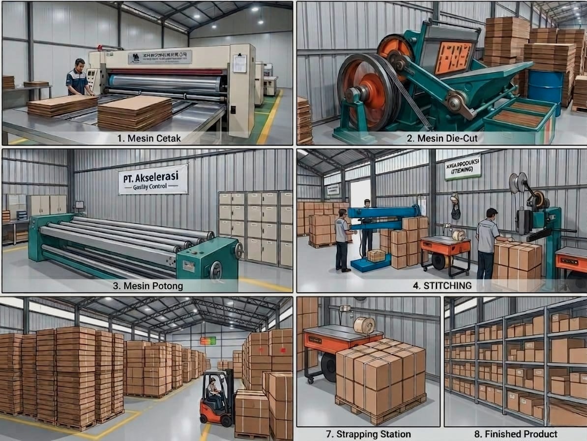 Tahapan Alur Produksi Kardus Corrugated